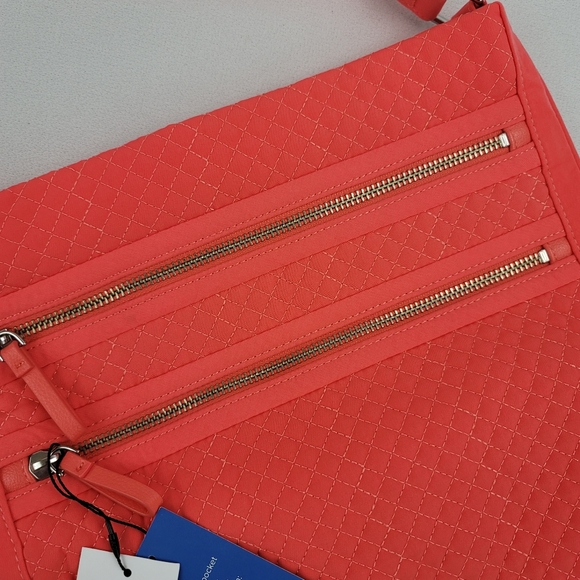 Vera Bradley Iconic Triple Zip Hipster Coral Reef Purse - Picture 11 of 15